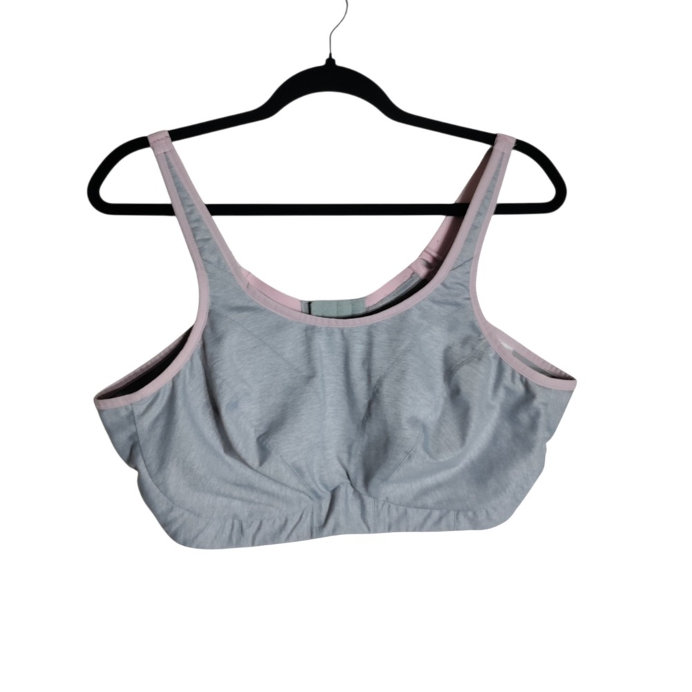Goddess Sport Wireless High Impact Sports Bra Grey Pink 42G GD6911GRR